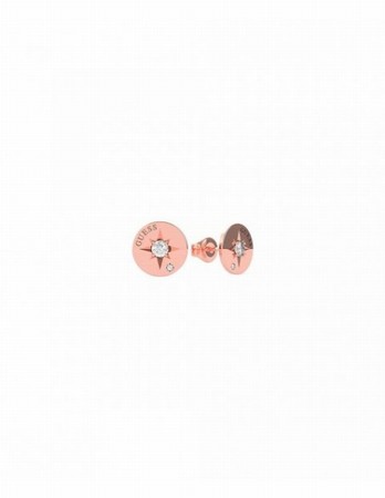 Guess Wanderlust Rose Gold Coin Stud Earrings